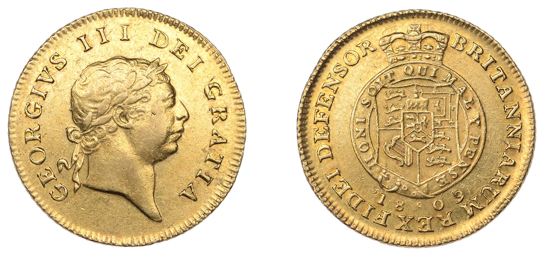 George III (1760-1820), Pre-1816 issues, Half-Guinea, 1809, seventh