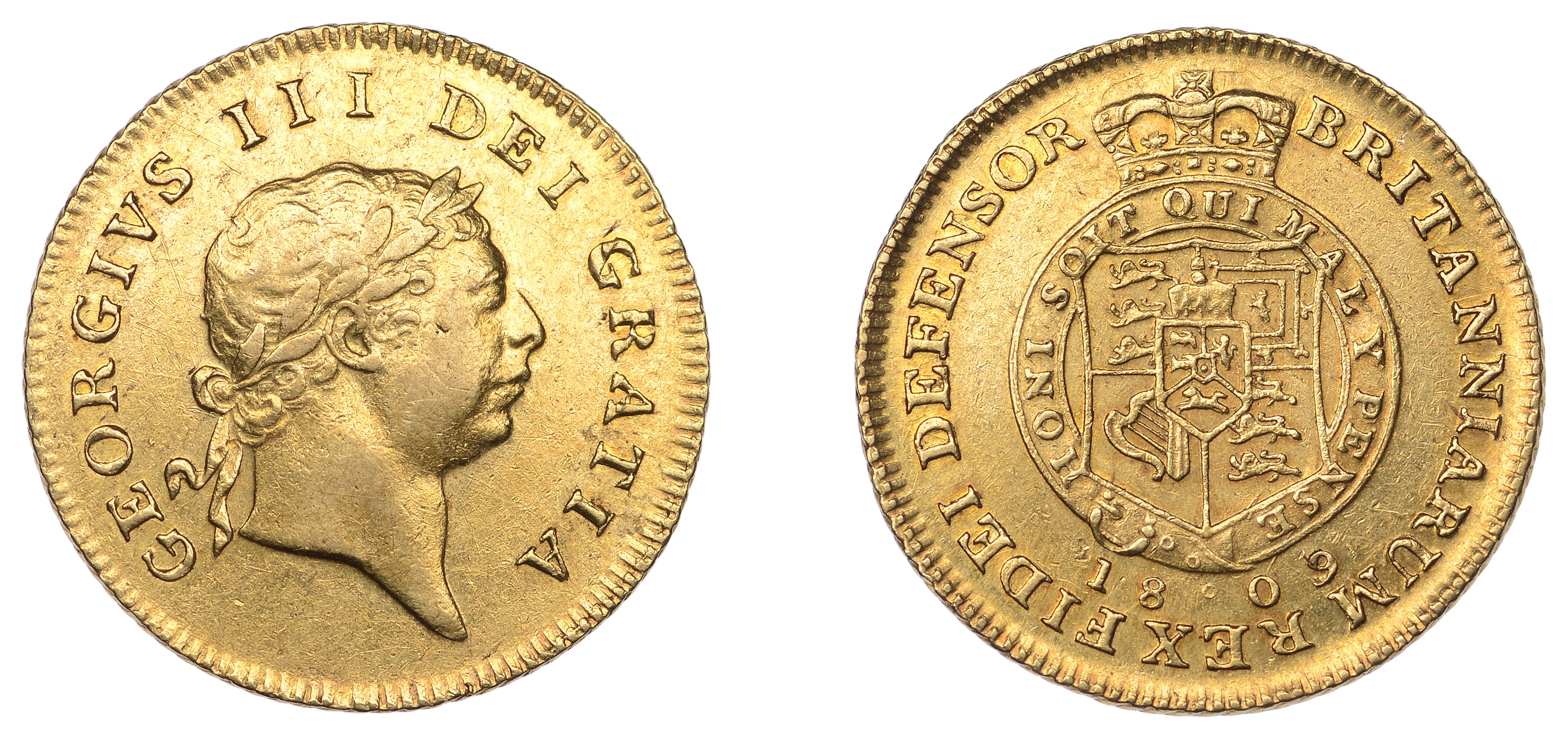 George III (1760-1820), Pre-1816 issues, Half-Guinea, 1809, seventh