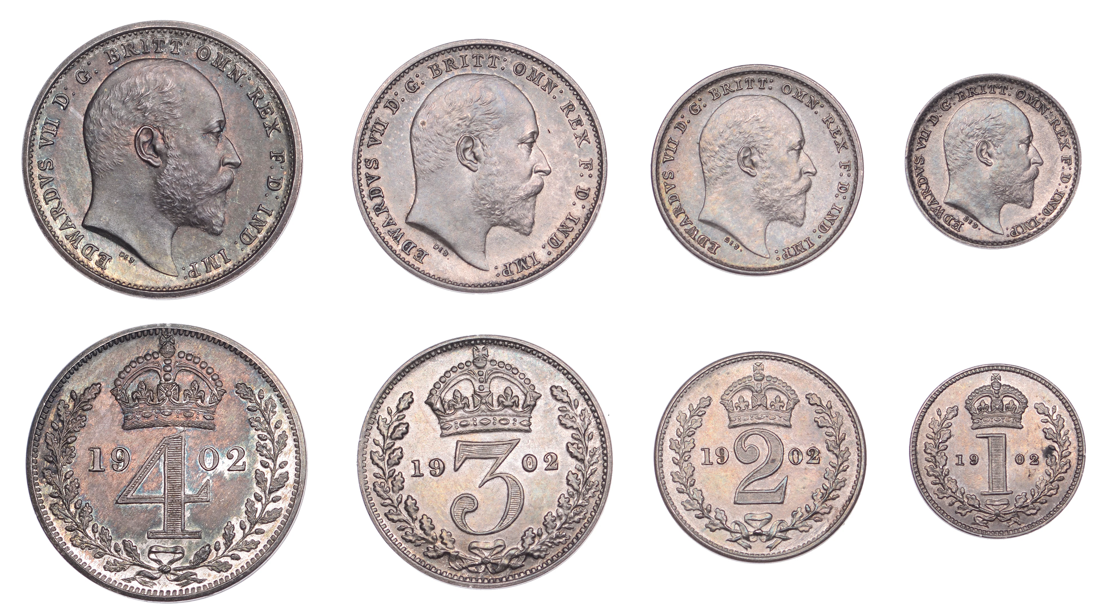 Edward VII (1901-1910), Proof Maundy Set, 1902 (ESC 3608; S 3985)