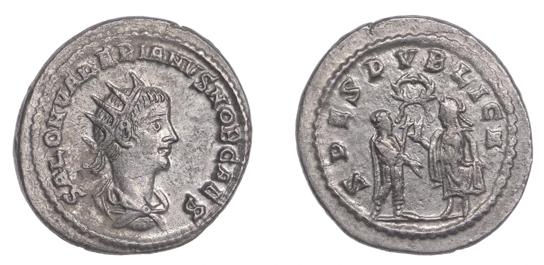 Saloninus (Cæsar 255-259), Antoninianus, Samosata, 256, radiate, draped