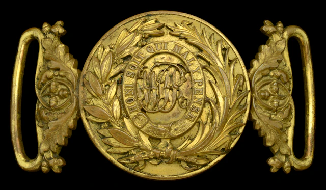 West India Regiment Officer's Waist Belt Clasp. A good two part gilt