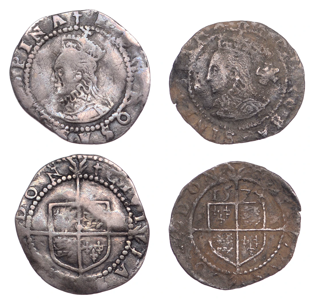Elizabeth I, Fourth issue, Threefarthings, 1574, mm. eglantine, bust
