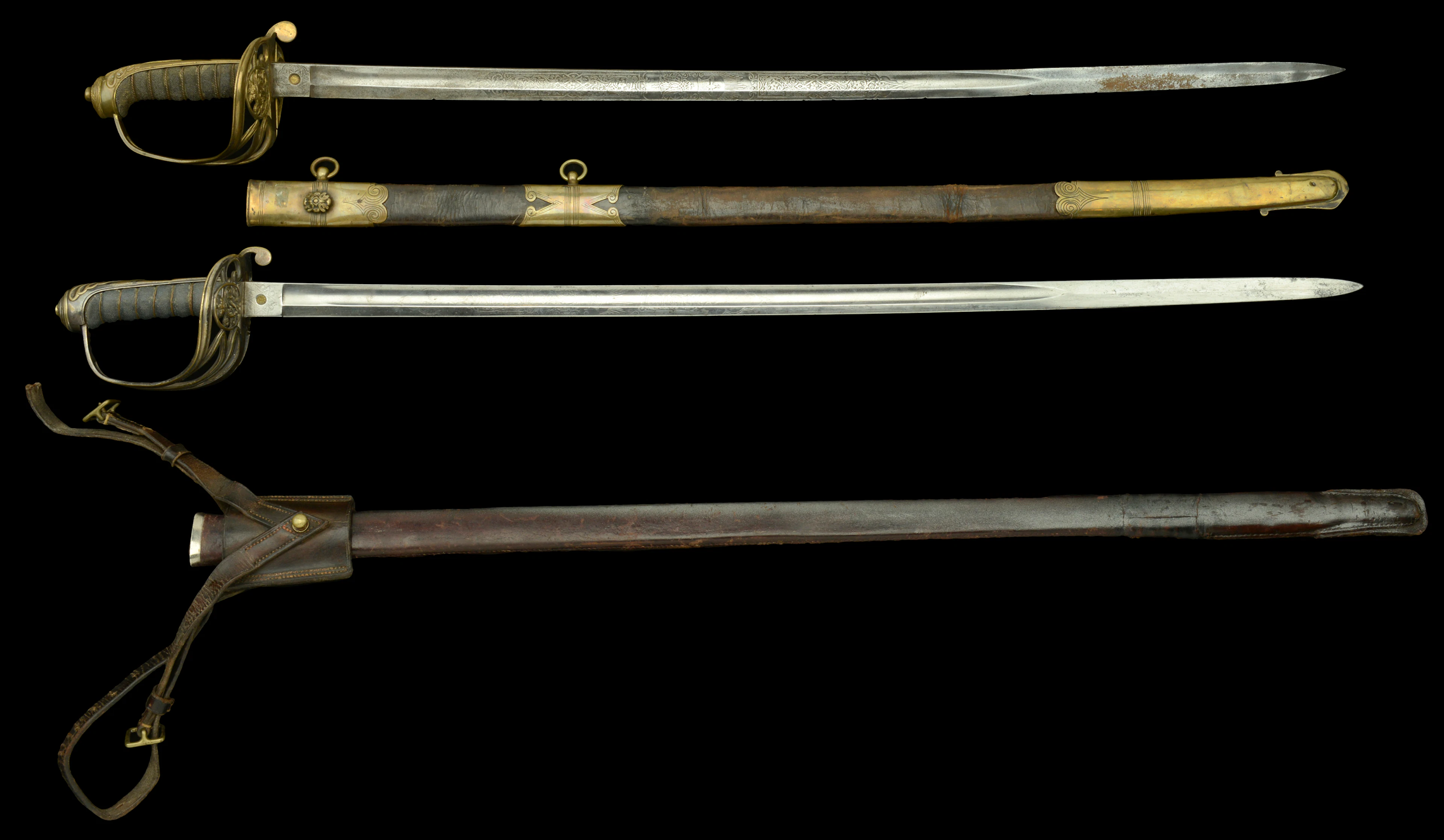 Early Officer’s Swords. Good examples, the first a 1822-1845 pattern