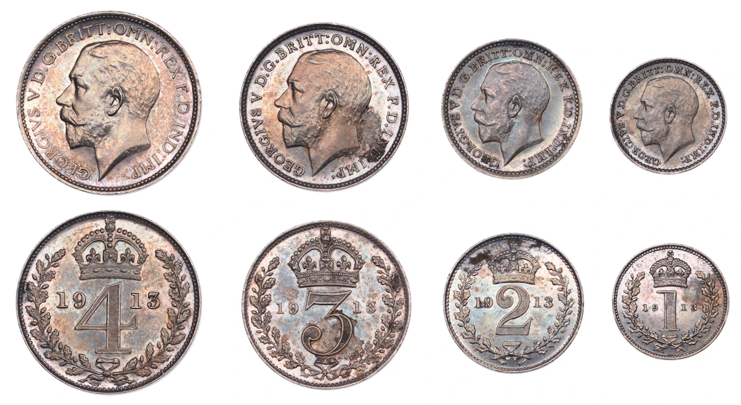 George V (1910-1936), Maundy Set, 1913 (ESC 3973; S 4016) [4]. Toned