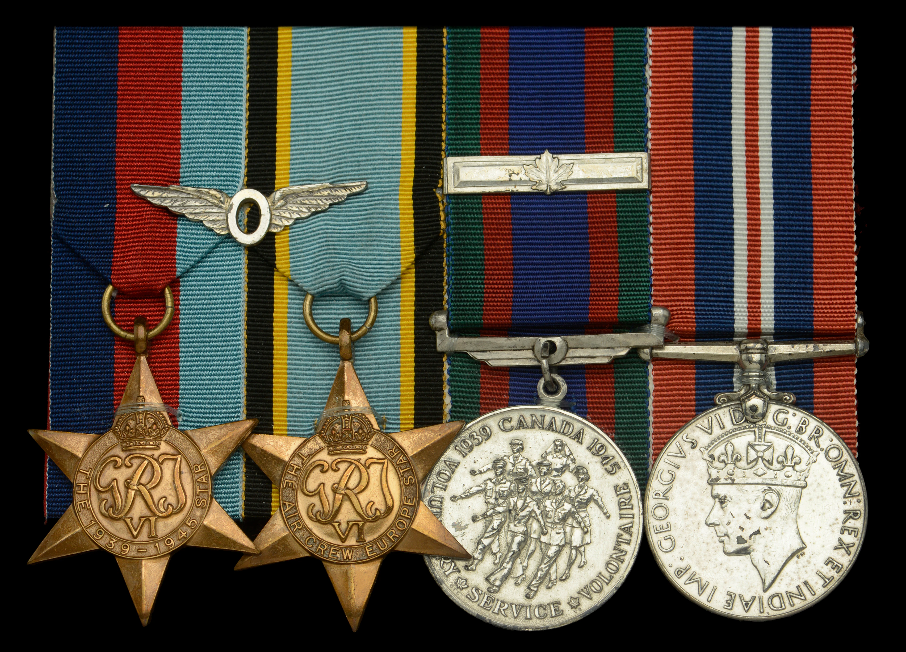 An unattributed Royal Canadian Air Force group of four 1939-45 Star;