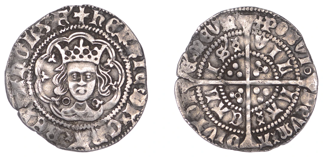 Henry VI (First reign, 1422-1461), Annulet issue, Halfgroat, Calais