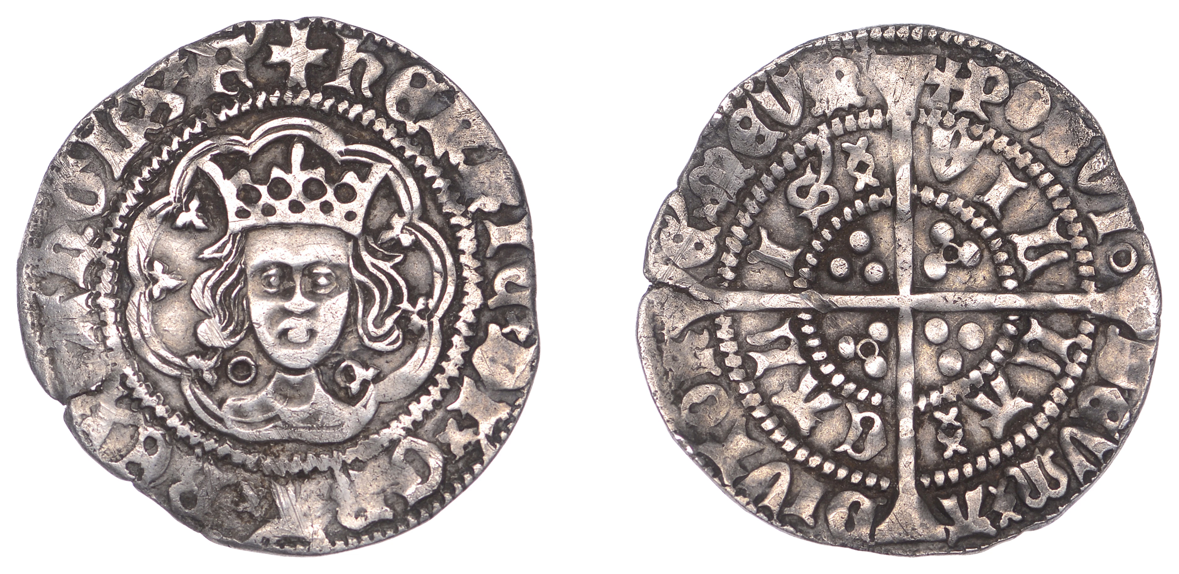 Henry VI (First reign, 1422-1461), Annulet issue, Halfgroat, Calais