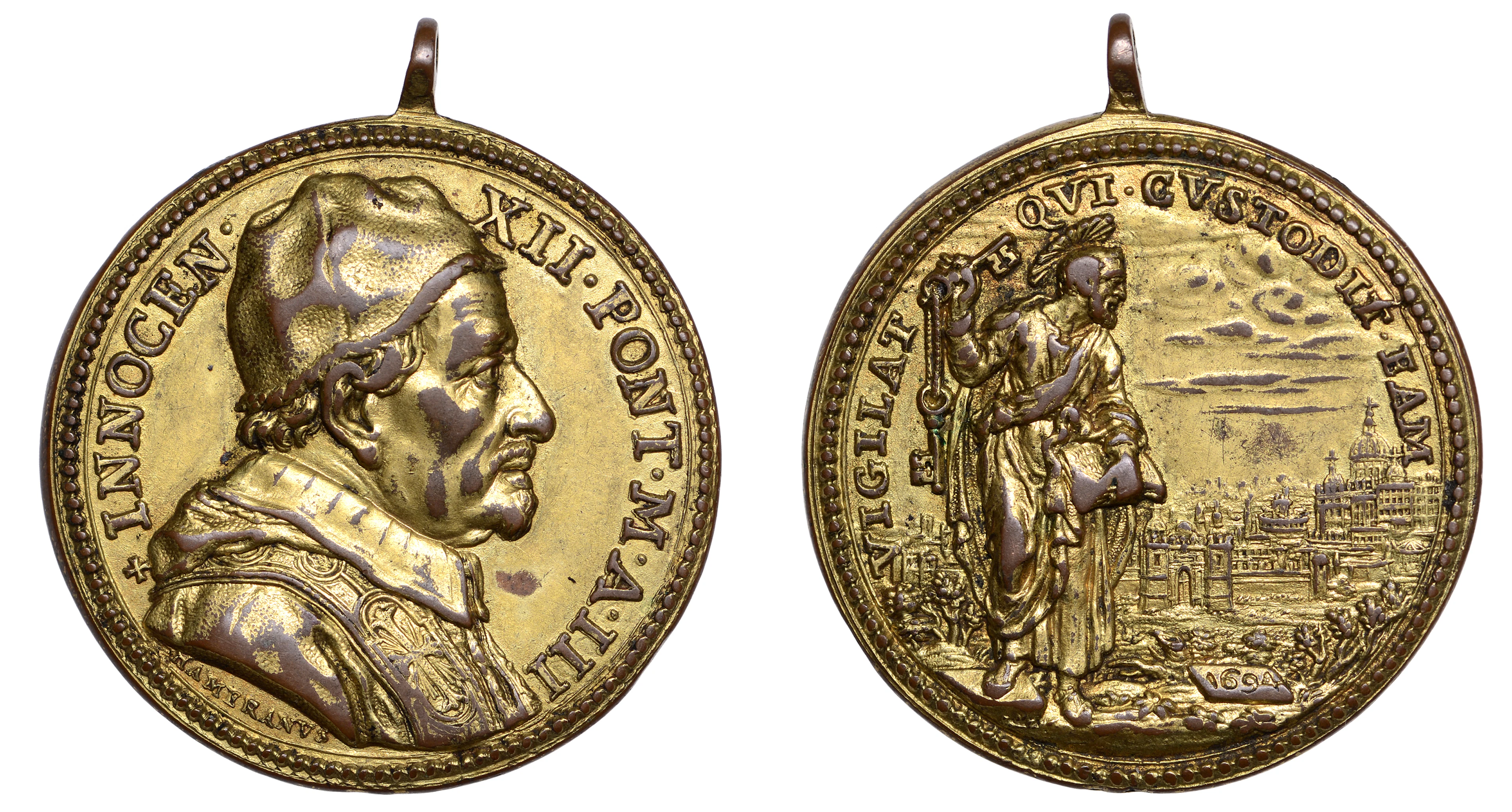 Italy: Papal States, St Peter who Watches over Rome, 1694, yr. 3