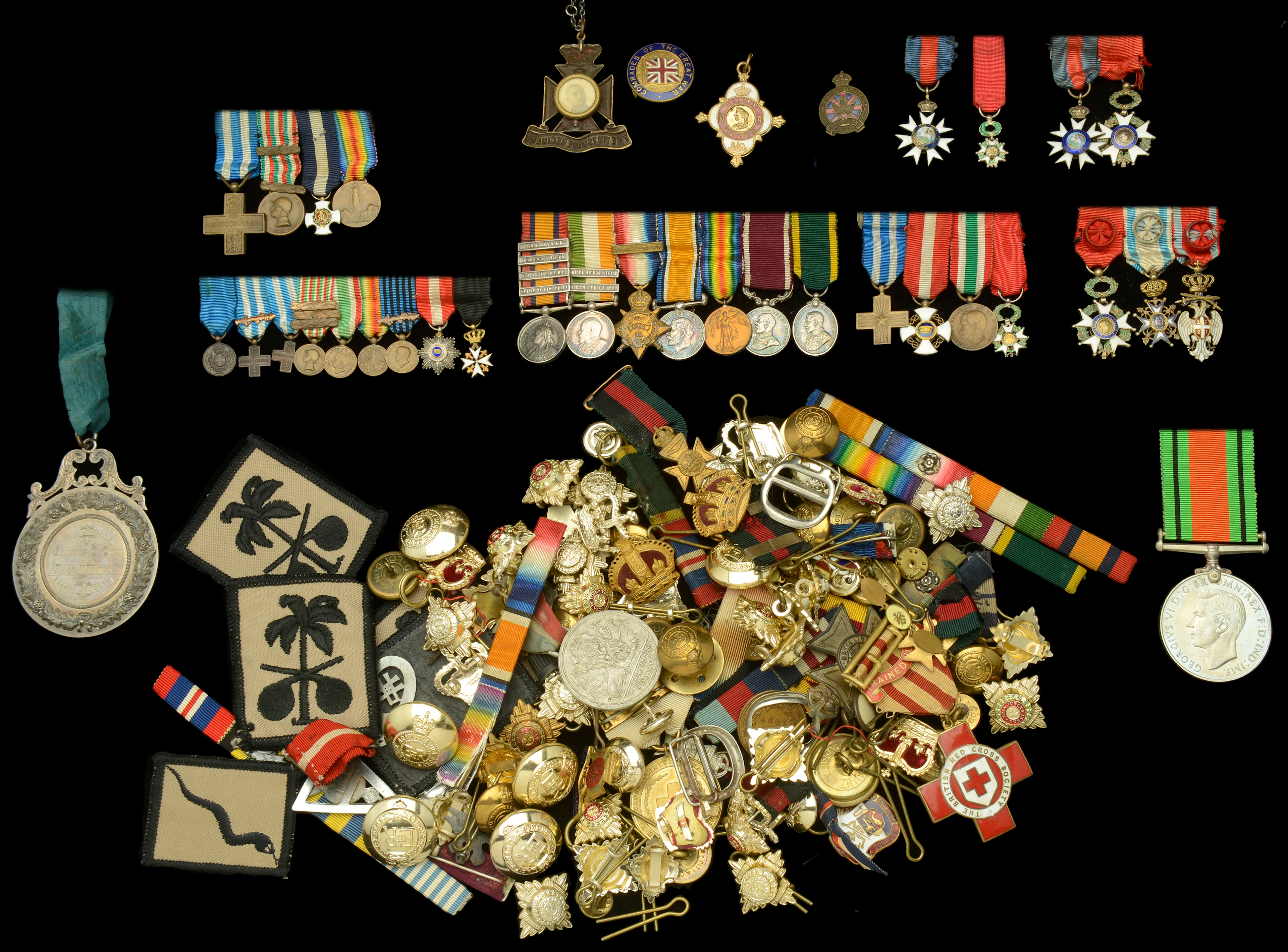 An unattributed mounted group of seven miniature dress medals Queen’s