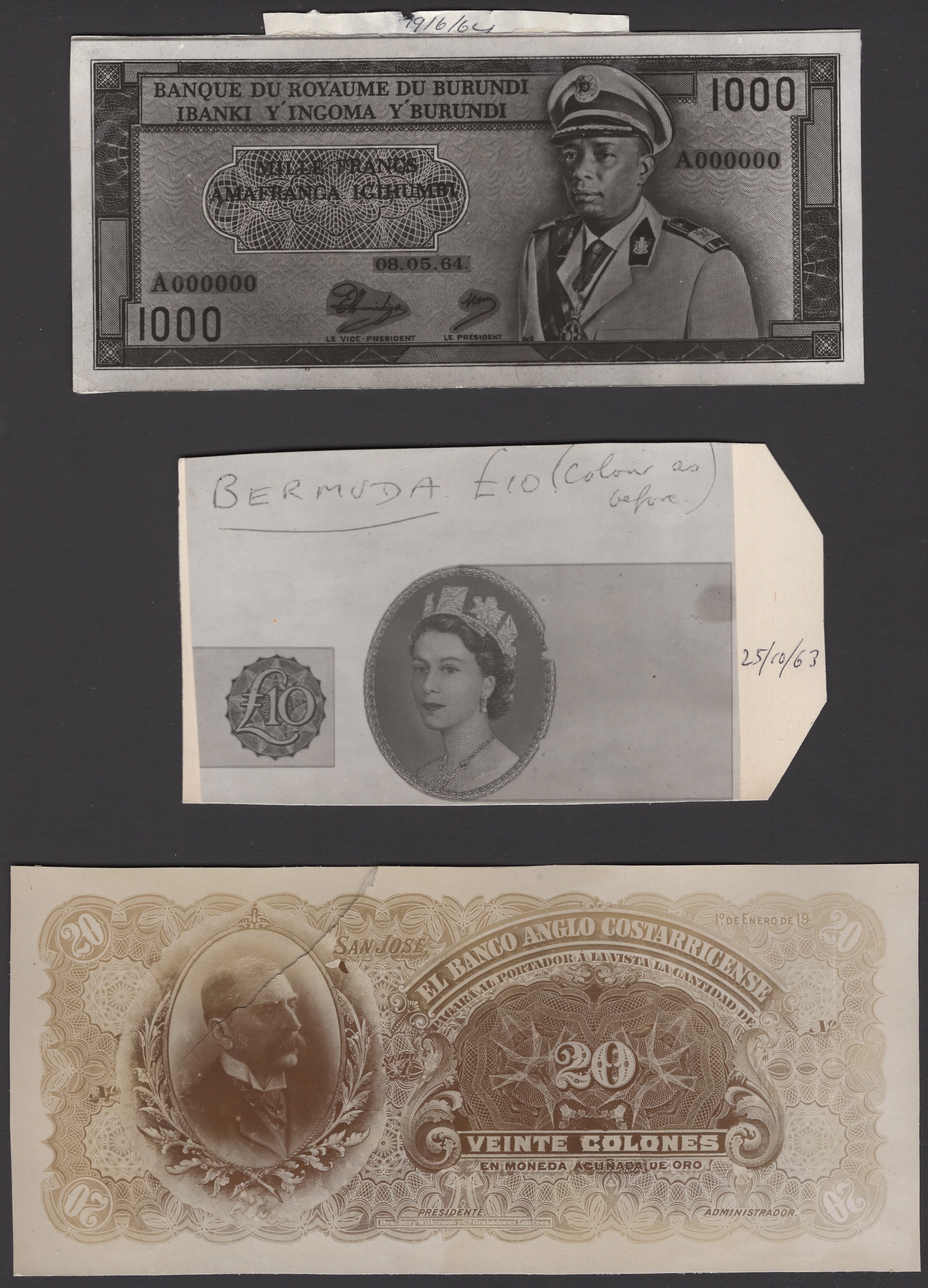 Five black-and-white archival photographs from various countries