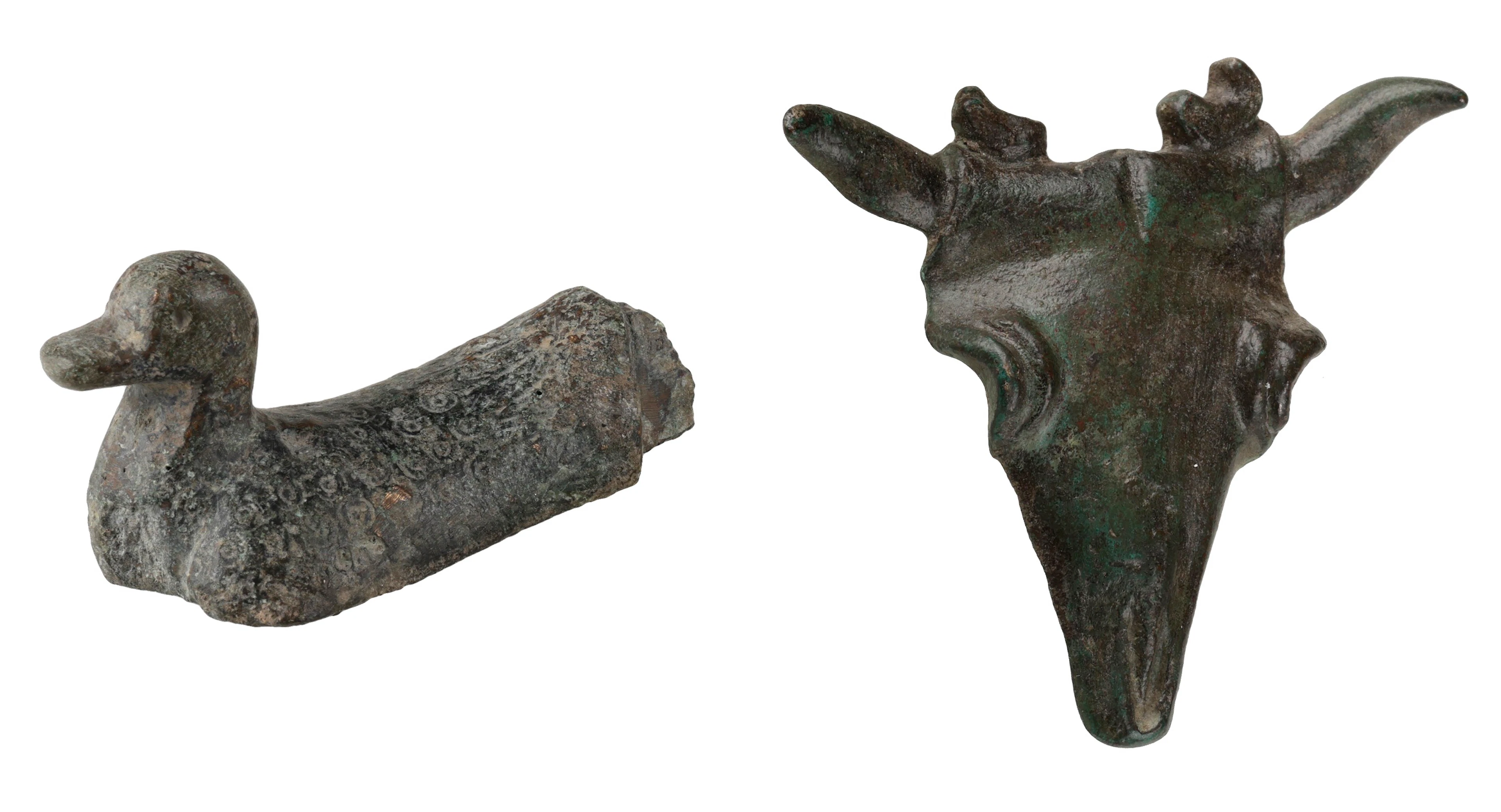 Late Iron Age, c. 1st Century AD, bronze bucranium or bulls head bucket