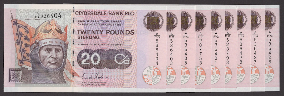 Clydesdale Bank PLC, £20 (9), 24 June 2006, Thorburn signautre, one
