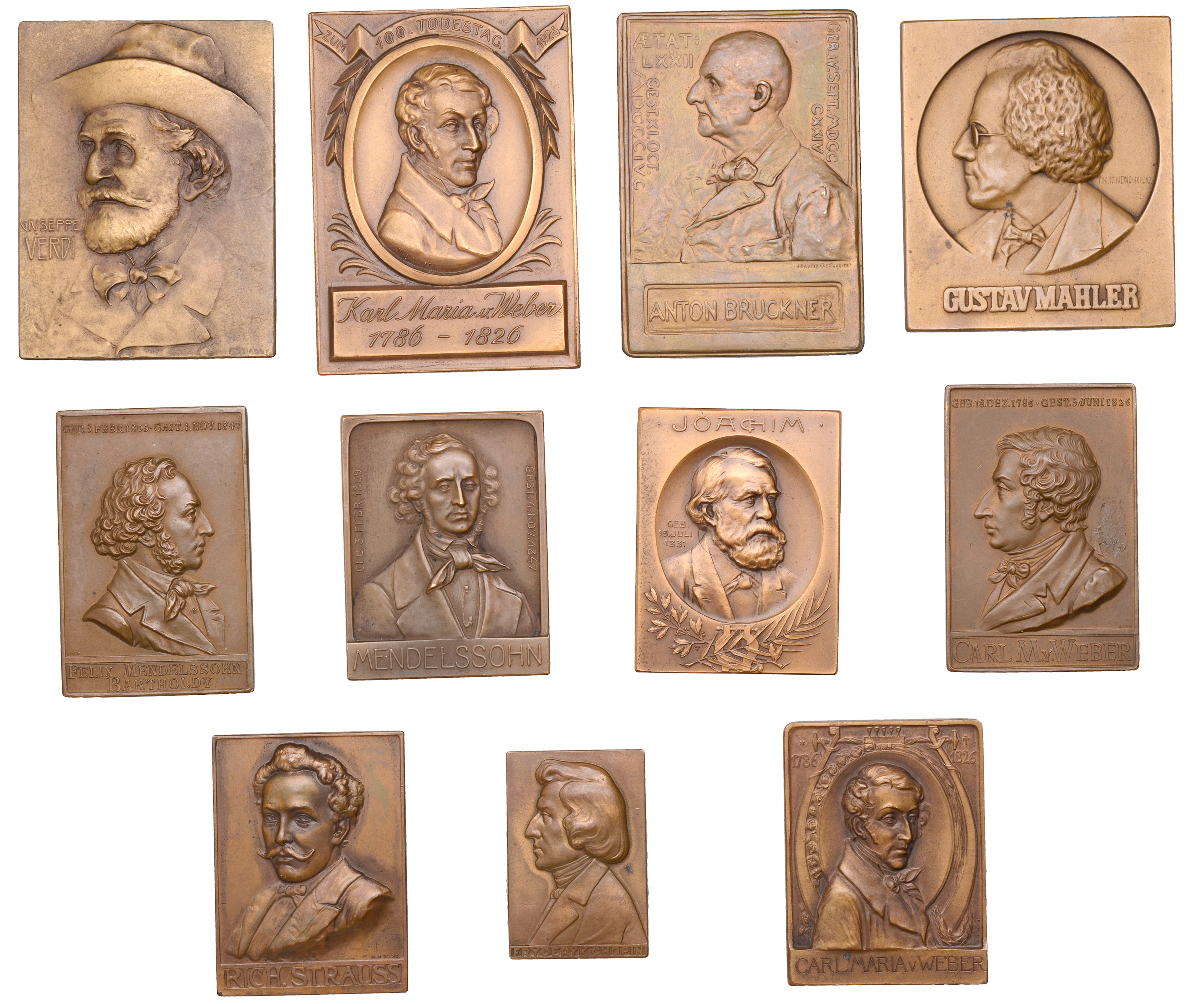 Miscellaneous, Felix Mendelssohn, a uniface bronze plaque by L.C.