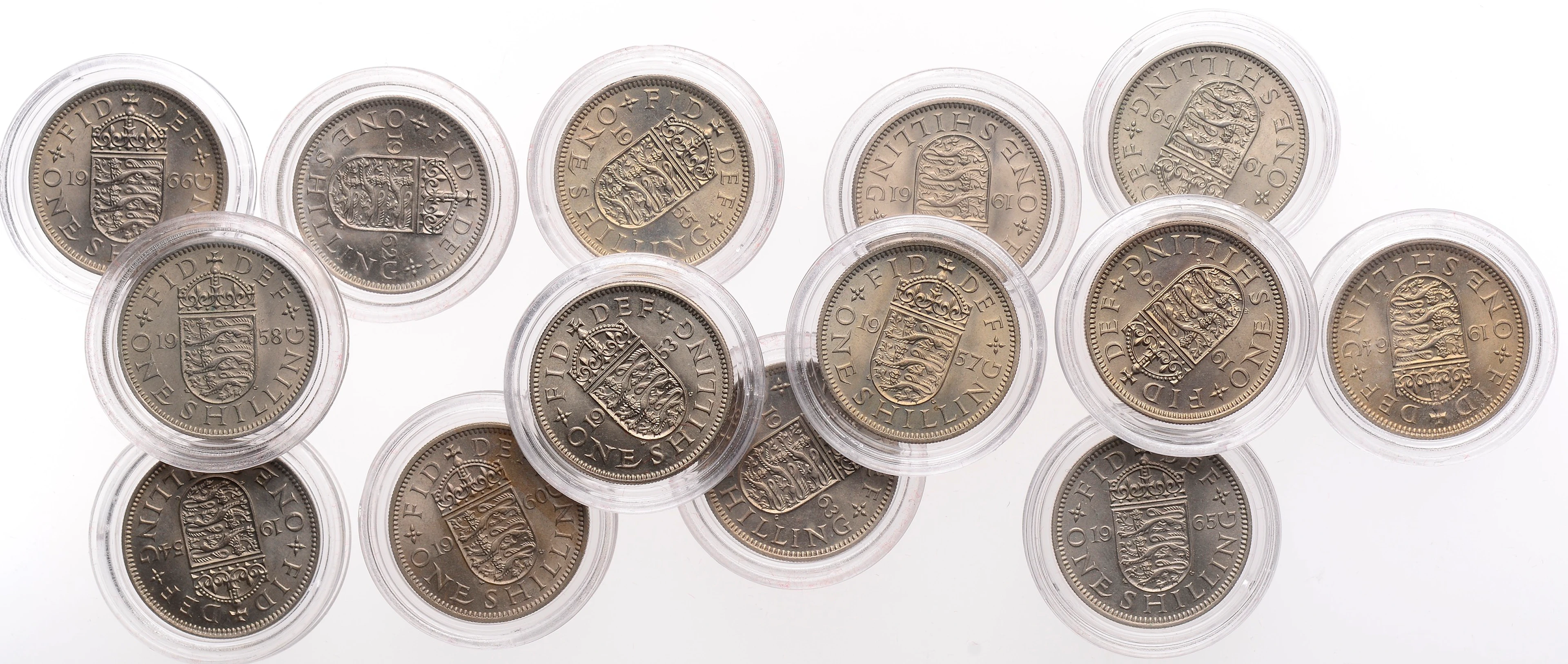 Elizabeth II (1952-2022), Sterling issues, Shillings (14), all English