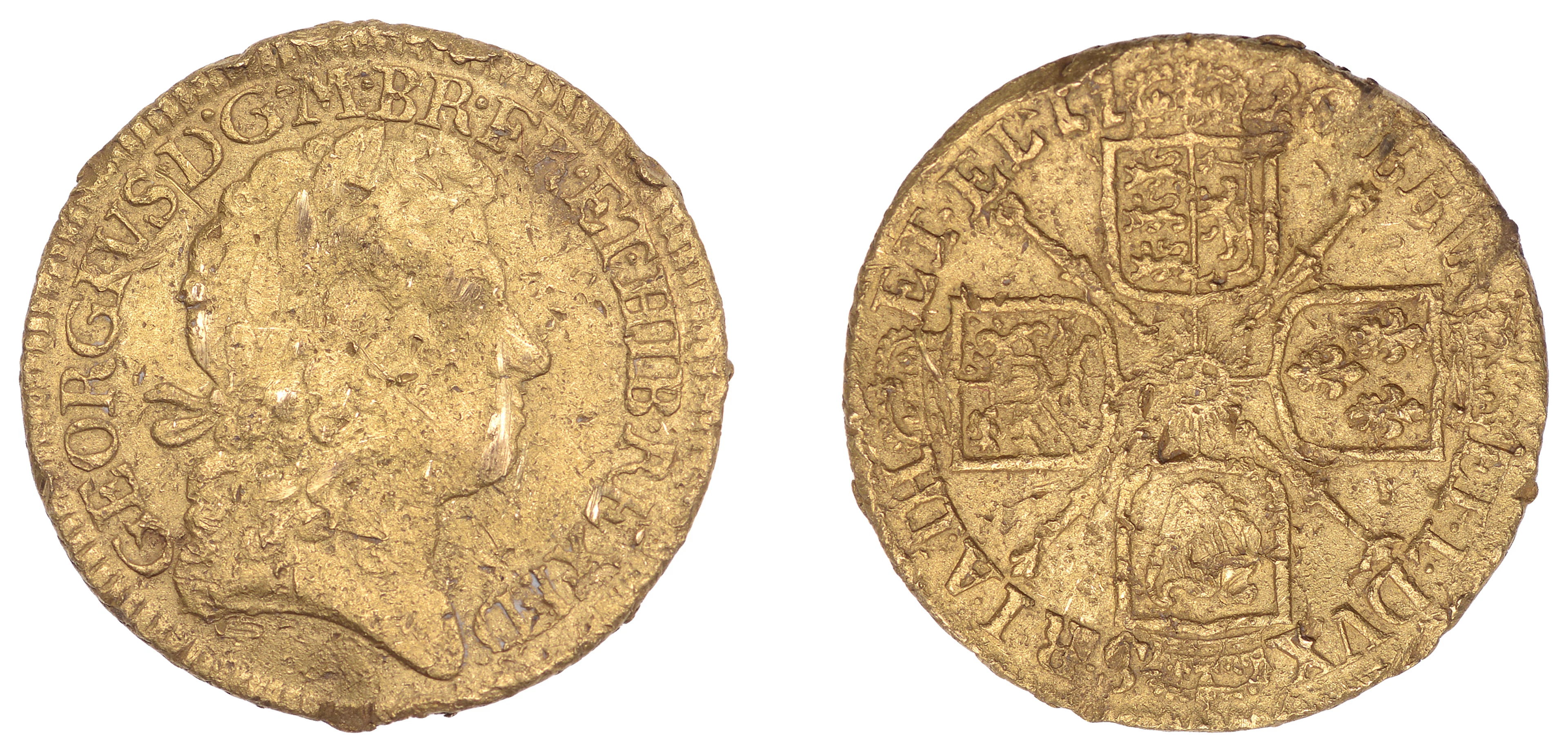 George I (1714-1727), Guinea, 1720 (EGC 512; S 3631). Excavated, poor