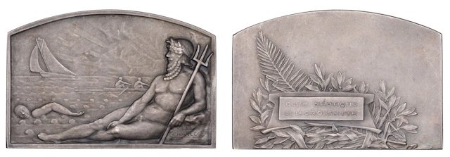 FRANCE, Sports Nautique [Nautical Sports], c. 1928, a plated bronze