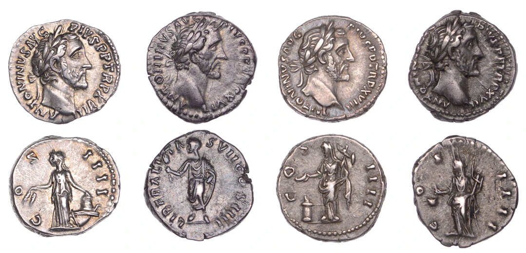 Antoninus Pius (138-161), Denarii (4), 153-4, laureate head right