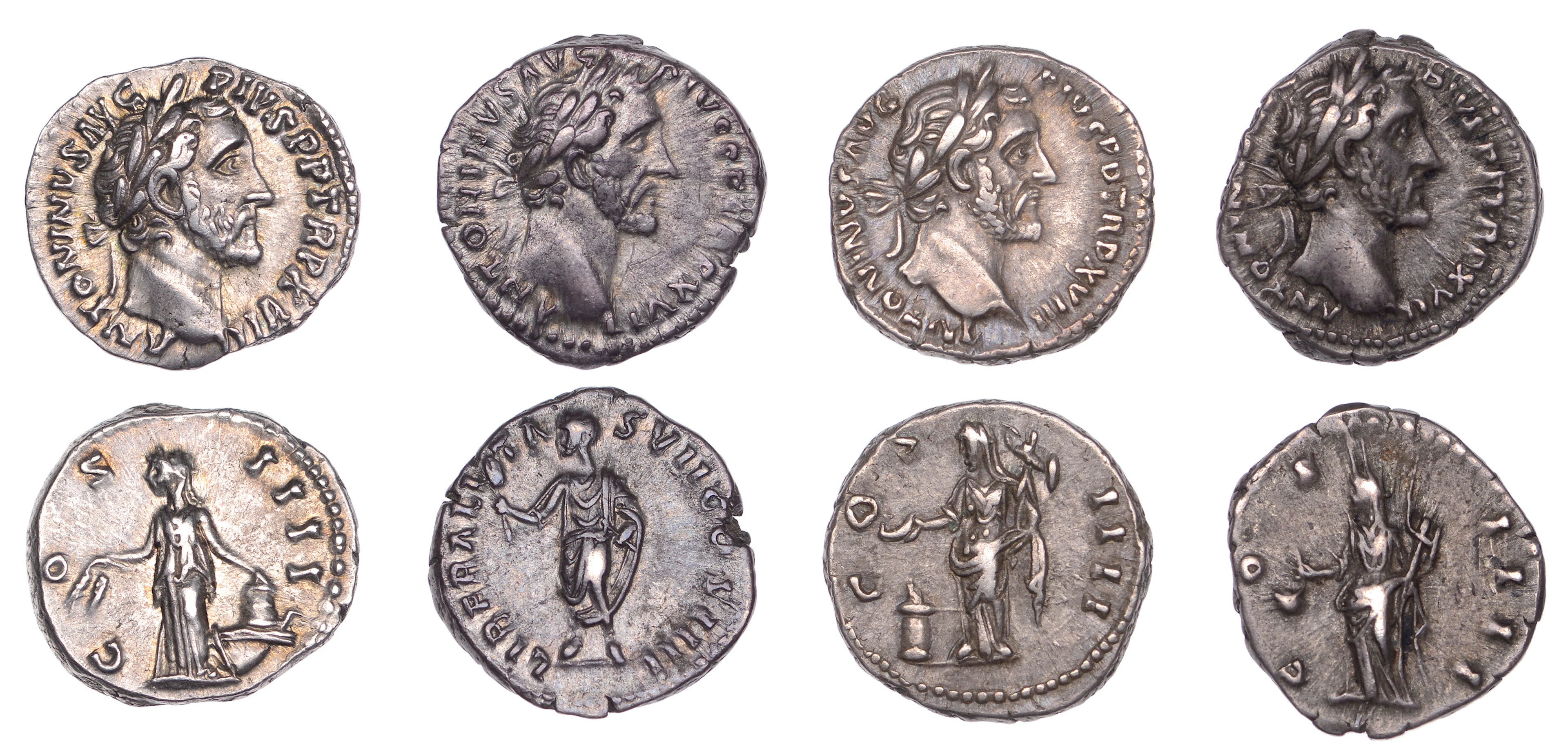 Antoninus Pius (138-161), Denarii (4), 153-4, laureate head right
