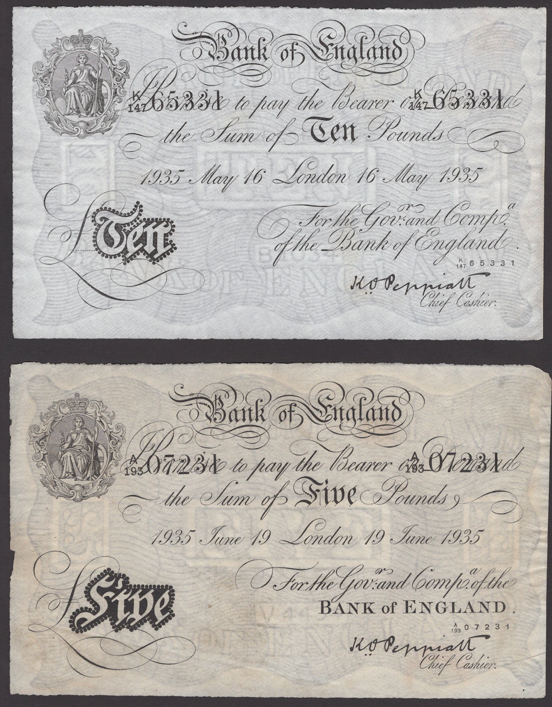 Bank of England, Kenneth O. Peppiatt, Operation Bernhard, £5 (2)