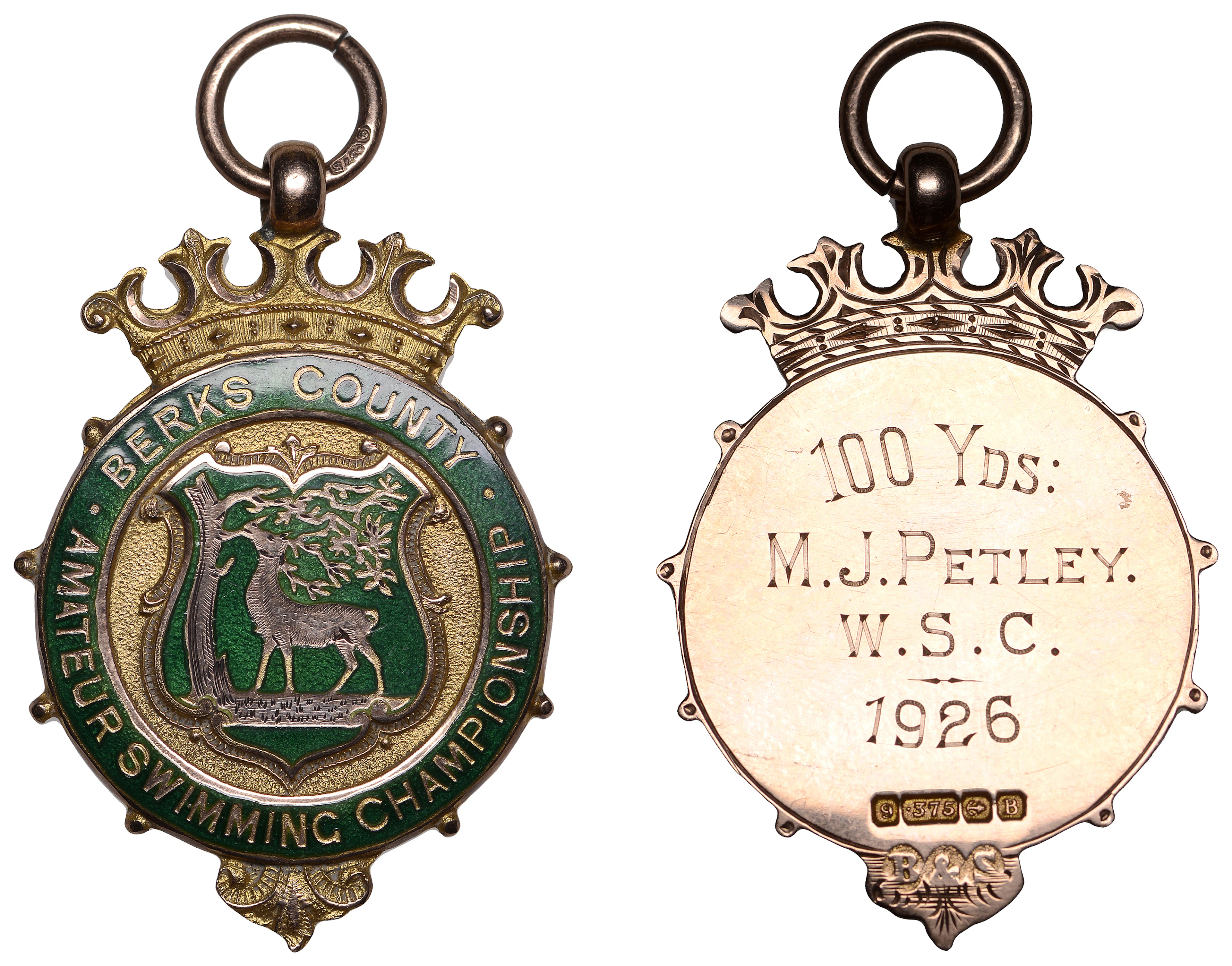 Berkshire County, Amateur Swimming Championship, 1926, a 9ct gold