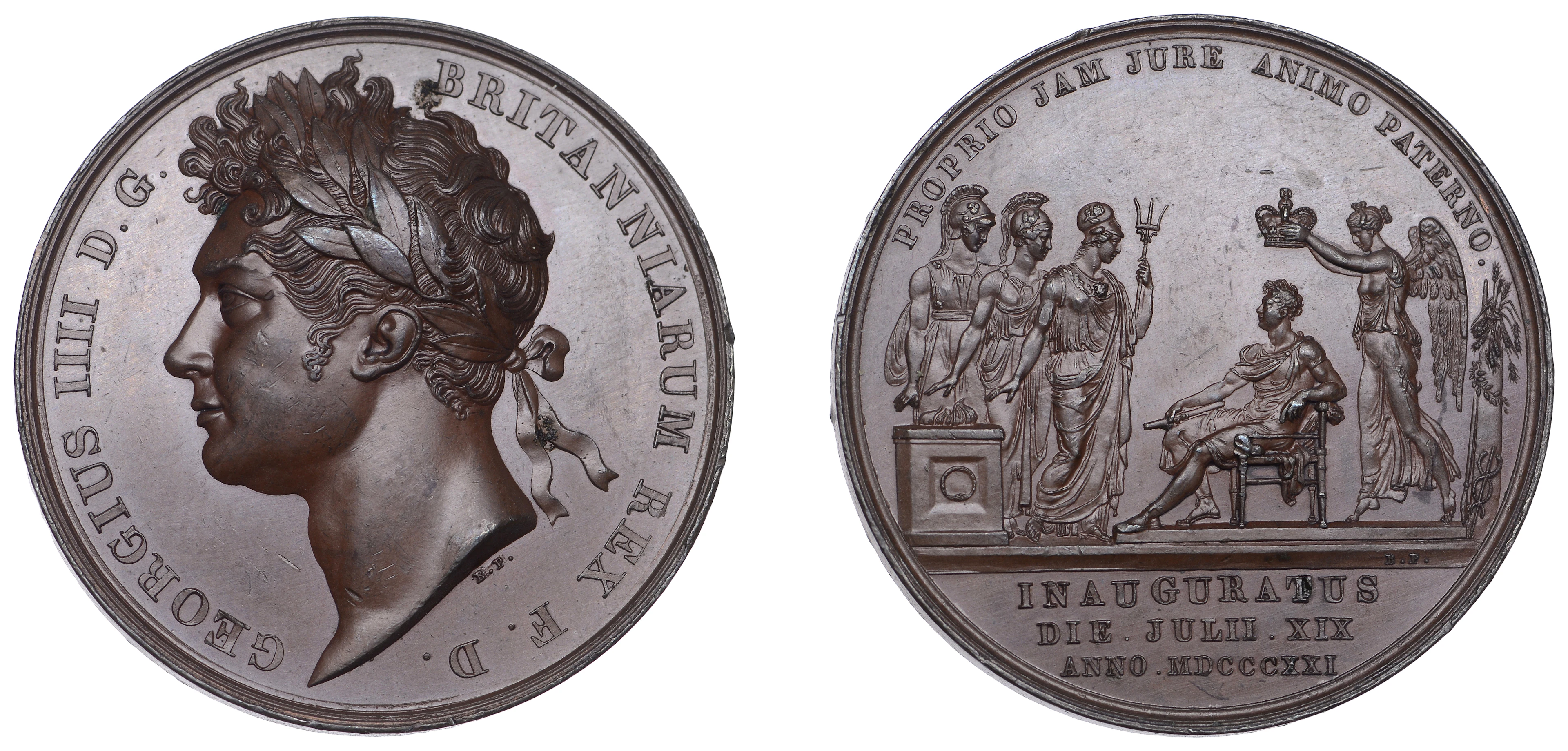 George IV, Coronation, 1821, a copper medal by B. Pistrucci, laureate
