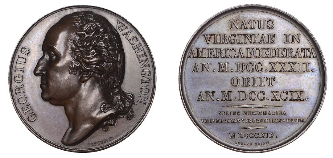 U.S.A./FRANCE, George Washington, 1819, a copper medal by M.-N.-M.