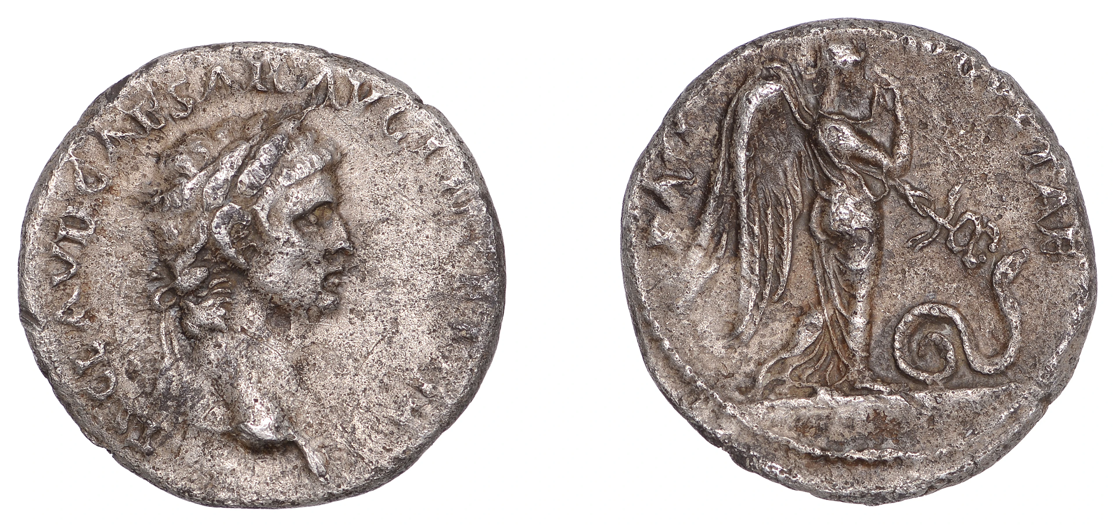 Claudius (41-54), Denarius, 44, laureate head right, ti clavd caesar