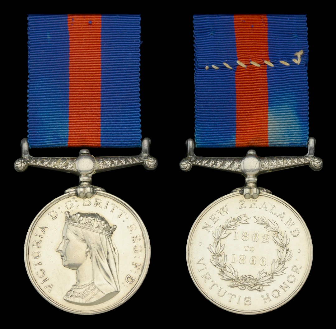 The extremely rare New Zealand medal, dated 1862-1866, awarded to