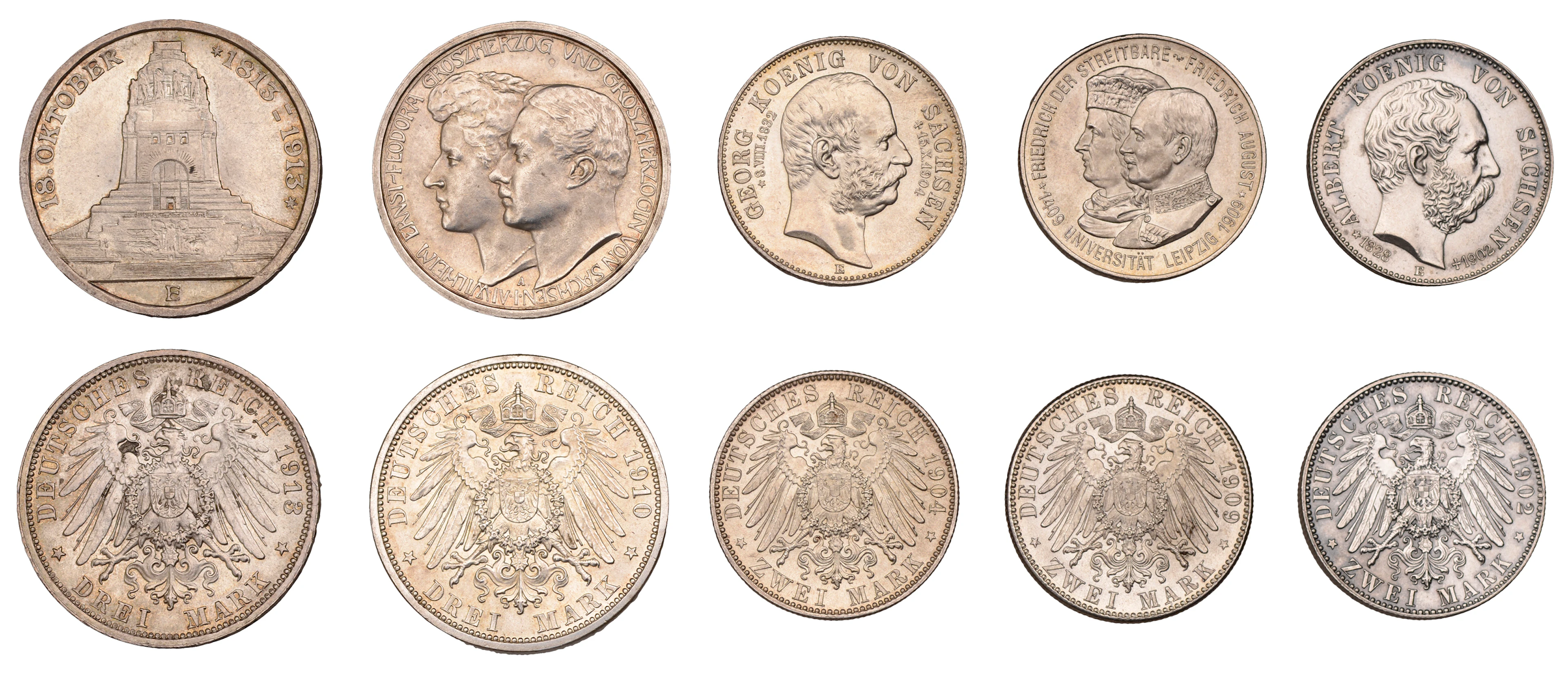 Germany, Saxony, Albert I, 2 Mark, 1902, Death of King, Dresden (J