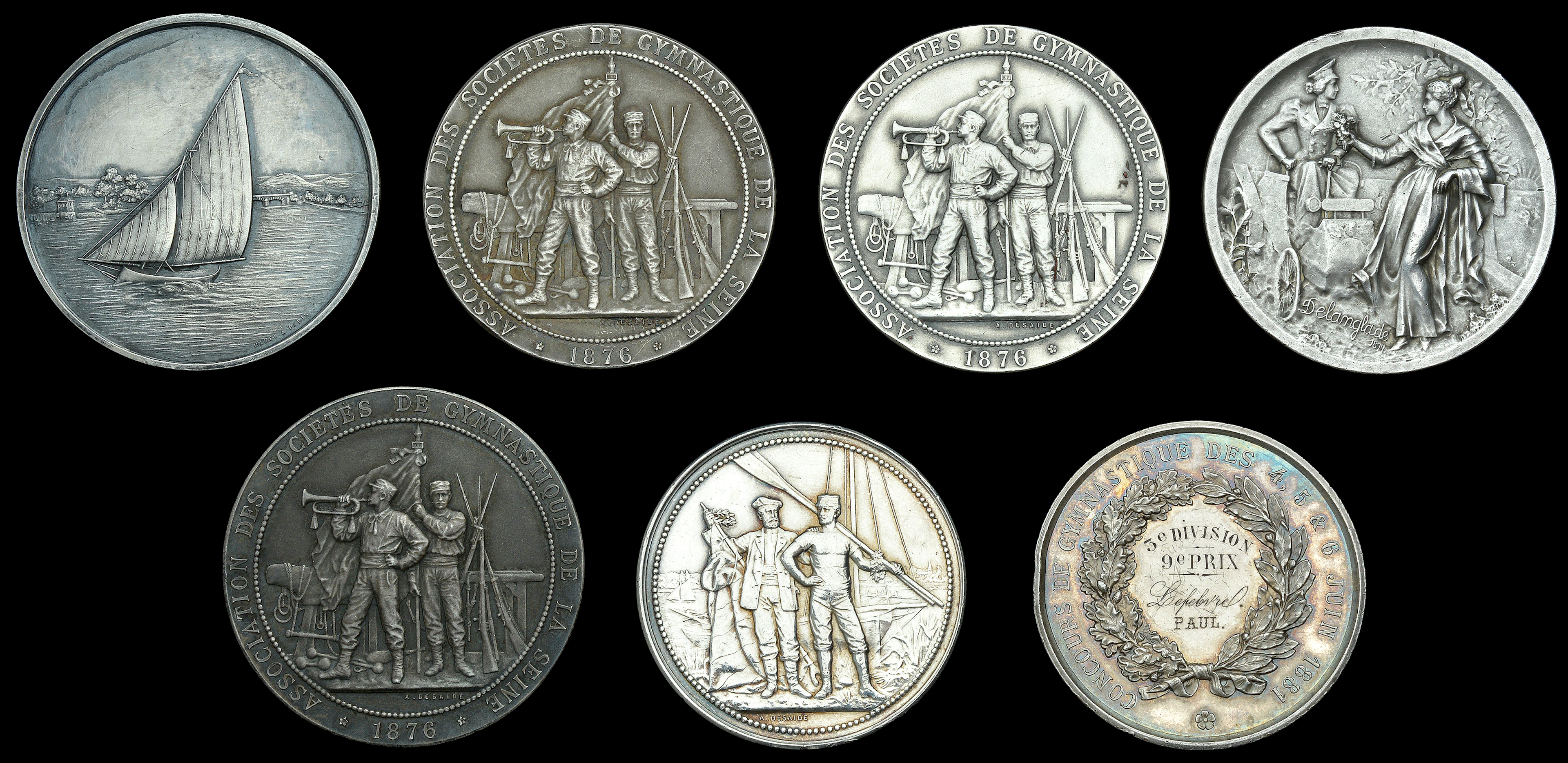 France, Association Gymnastes Vosgiens, 1881, a silver award medal