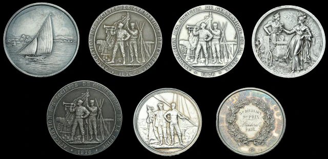 France, Association Gymnastes Vosgiens, 1881, a silver award medal