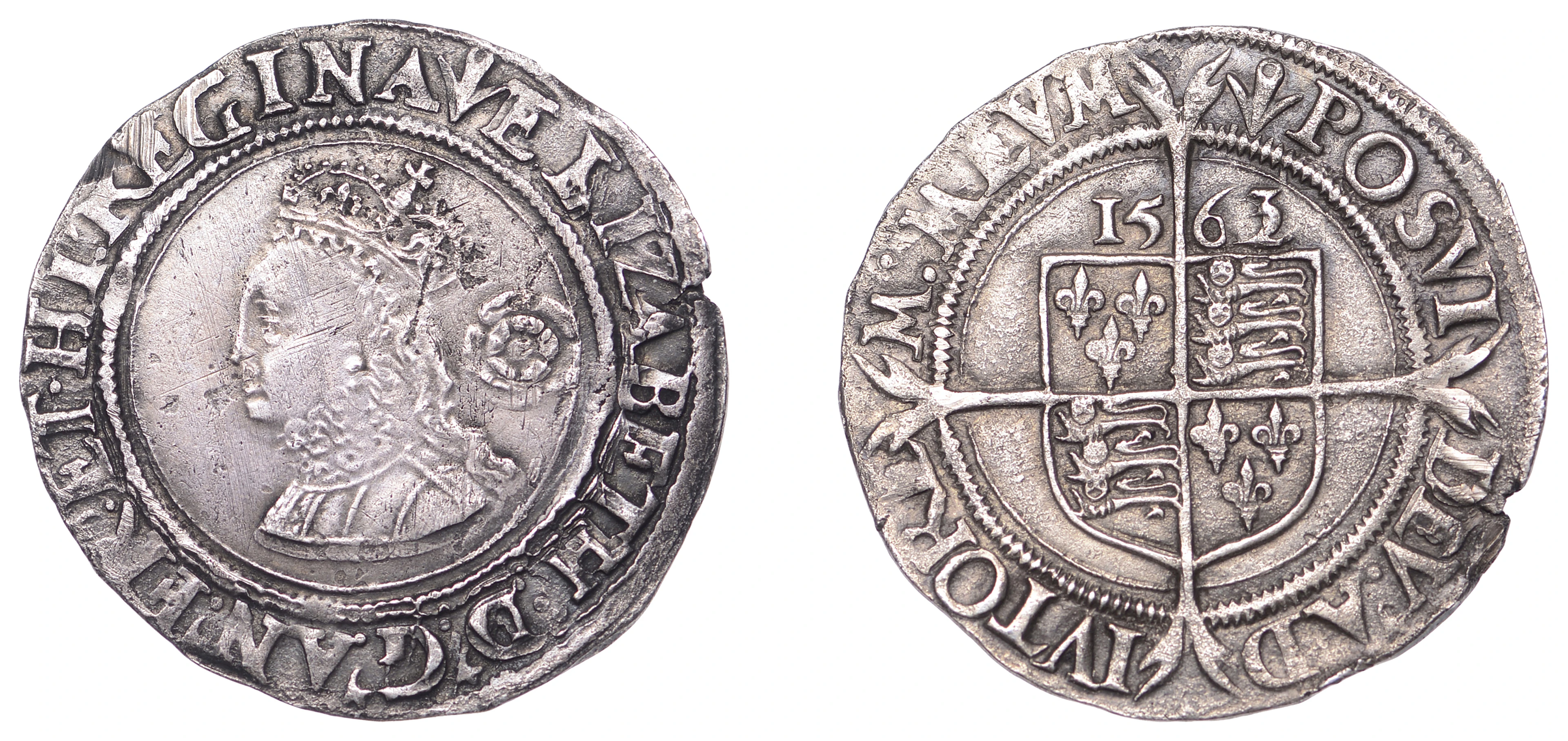 Elizabeth I (1558-1603), Third issue, Sixpence, 1563/2, mm. pheon