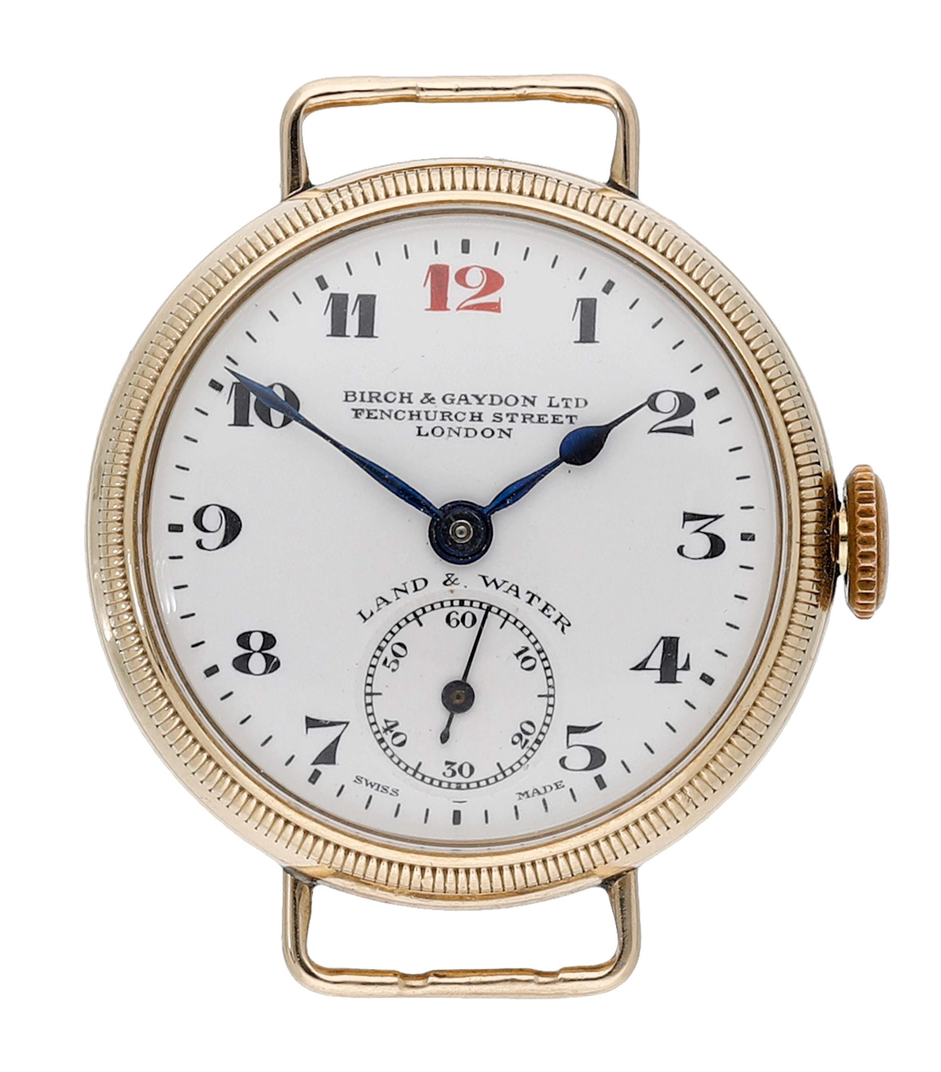 Zenith, Retailed by Birch & Gaydon Ltd. A gold trench watch, circa