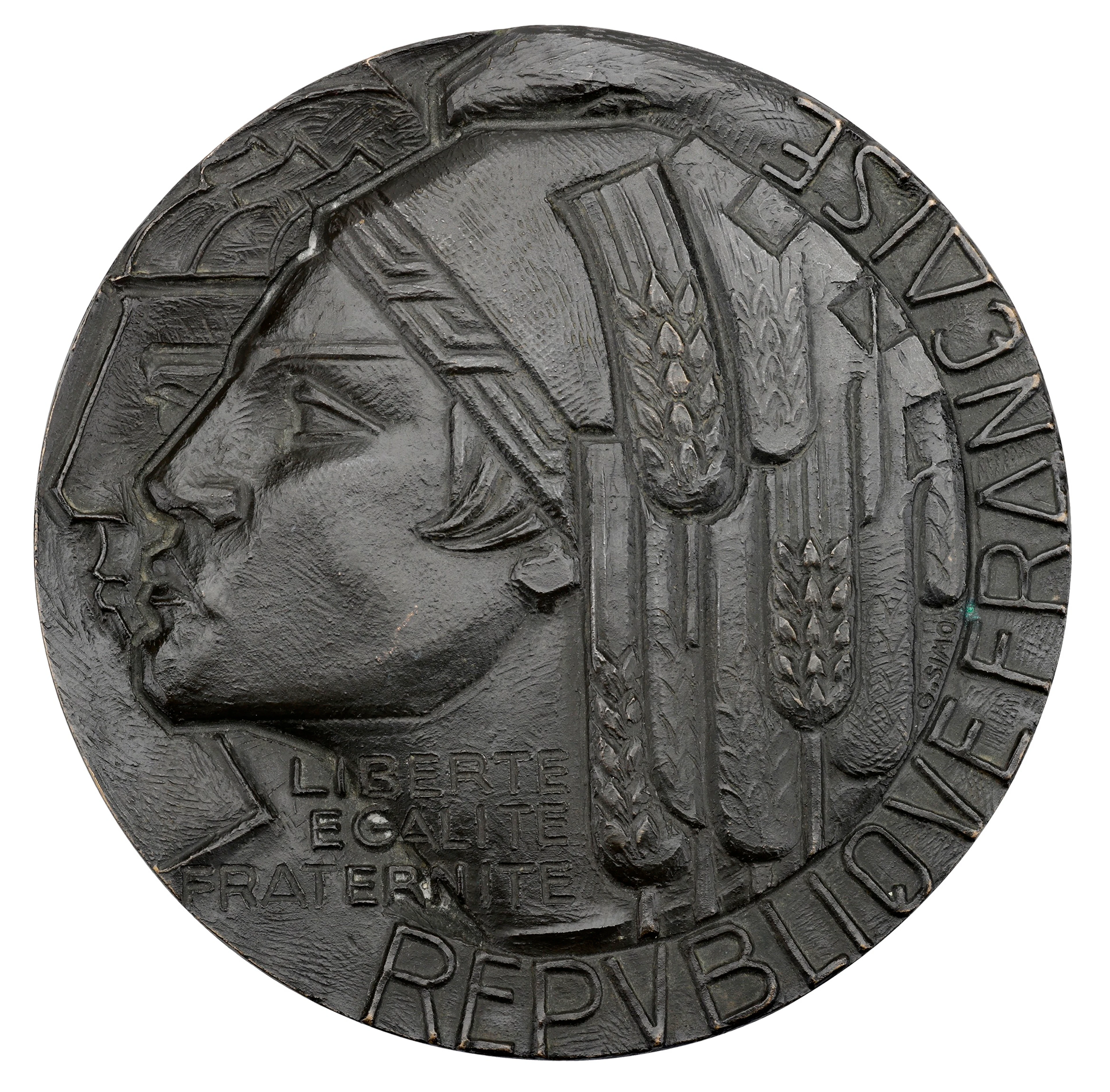 FRANCE, République Française, 1949, an Art Déco uniface cast bronze