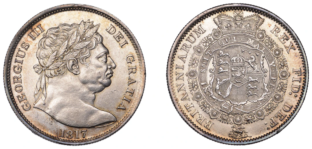 George III (1760-1820), New coinage, Halfcrown, 1817, large head (ESC