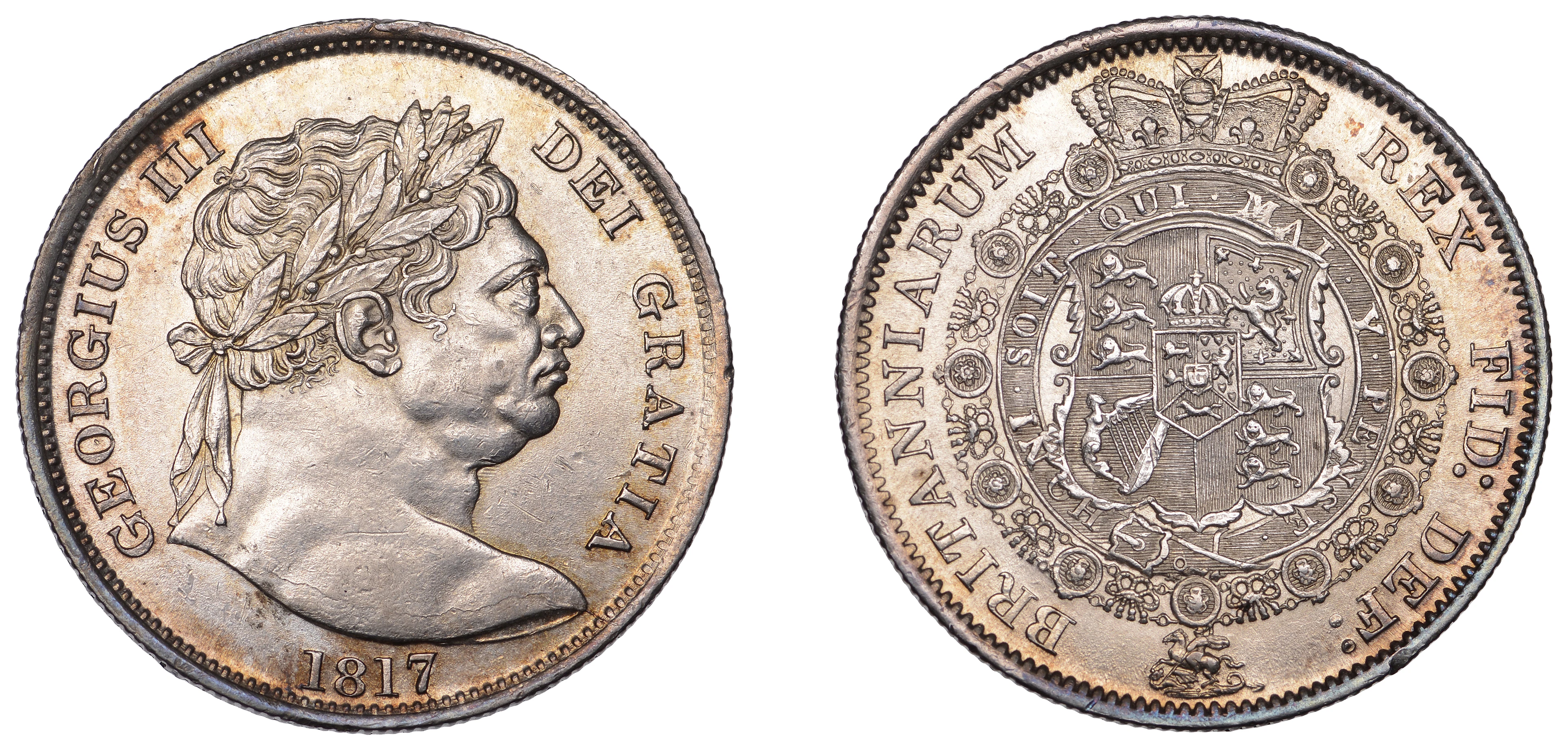 George III (1760-1820), New coinage, Halfcrown, 1817, large head (ESC