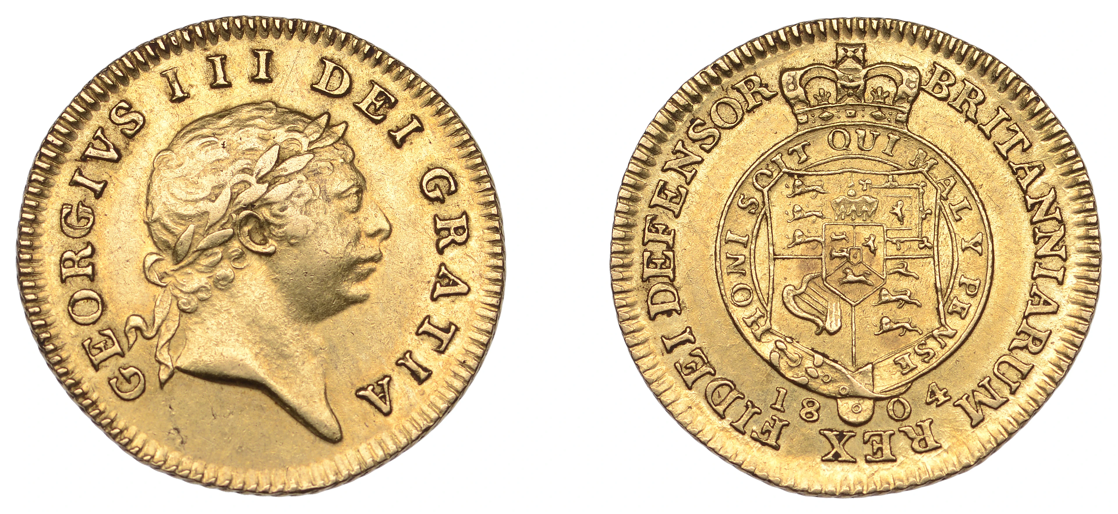 George III (1760-1820), Pre-1816 issues, Half-Guinea, 1804, seventh