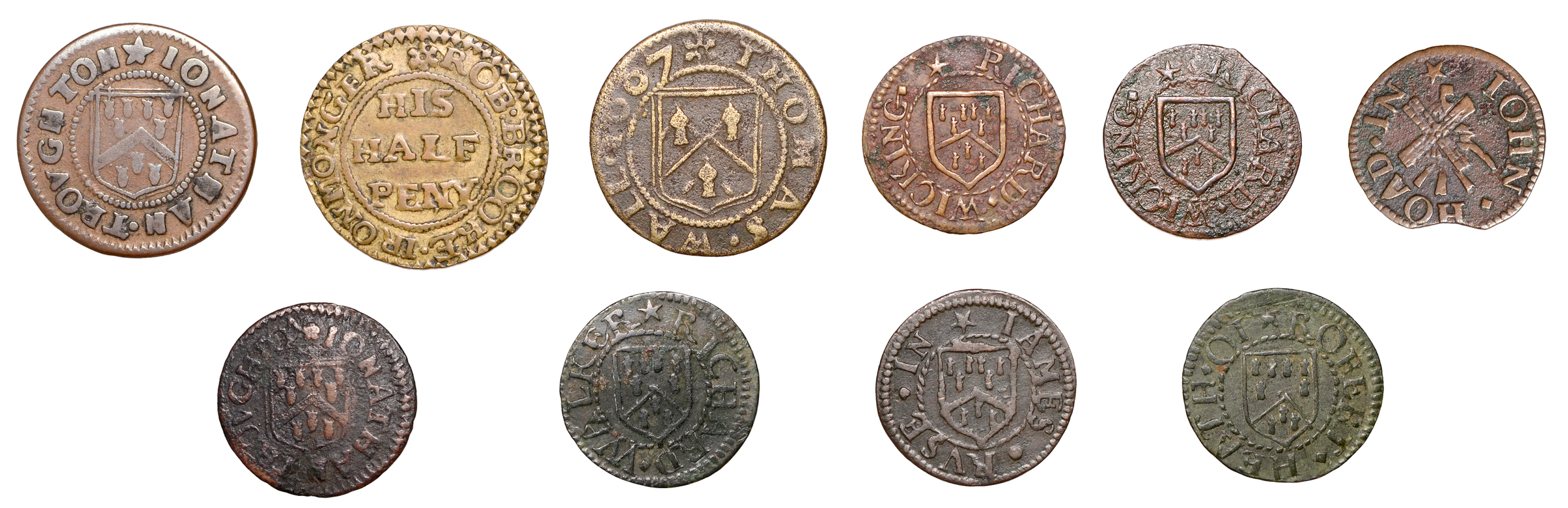 17th Century Tokens, KENT, Maidstone, Rob Brooke, Halfpenny, 1670