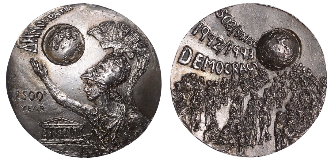 ENGLAND, Democracy, 508-507 BC, 1992/1993, a cast silver medal by