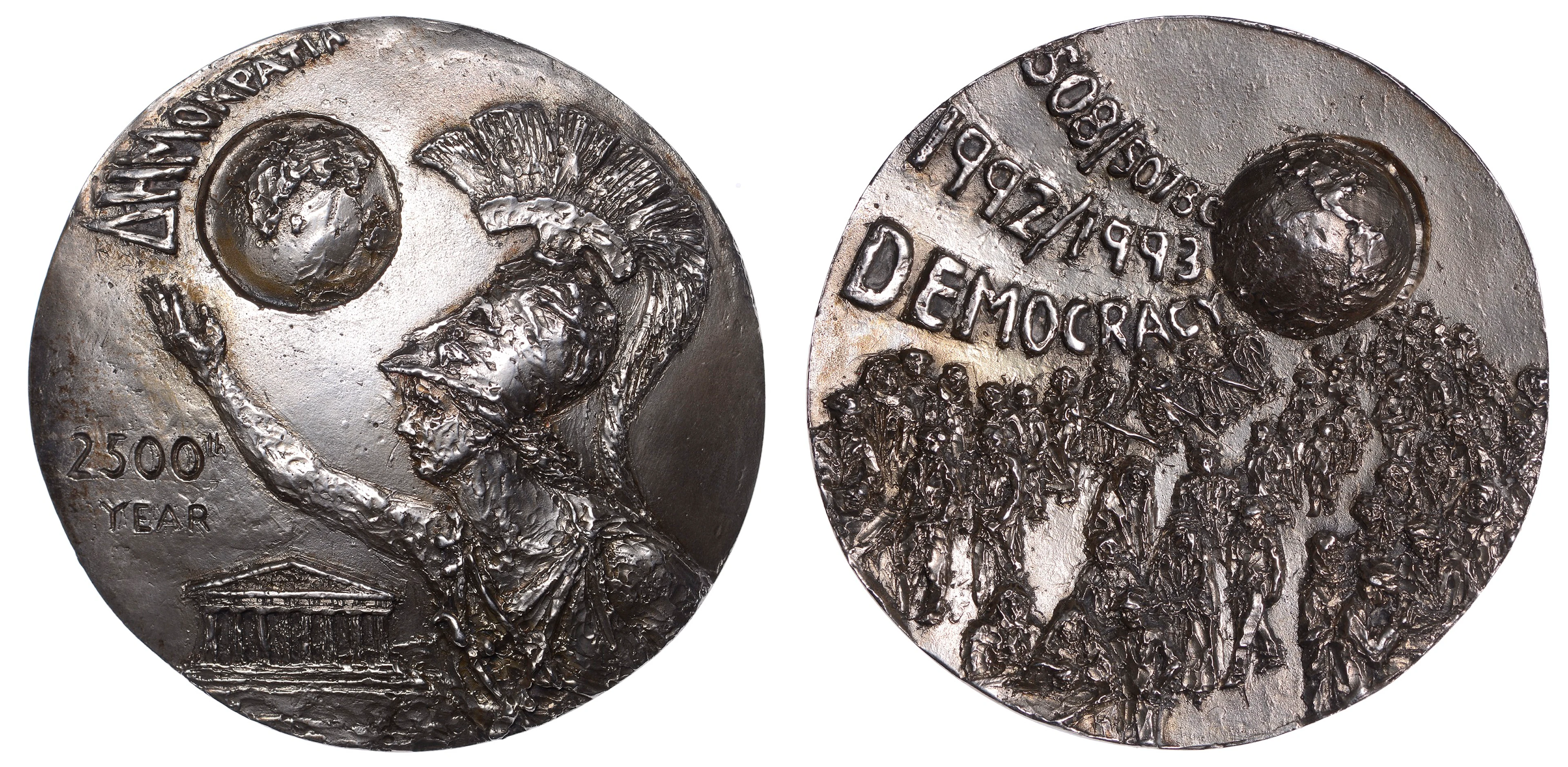 ENGLAND, Democracy, 508-507 BC, 1992/1993, a cast silver medal by