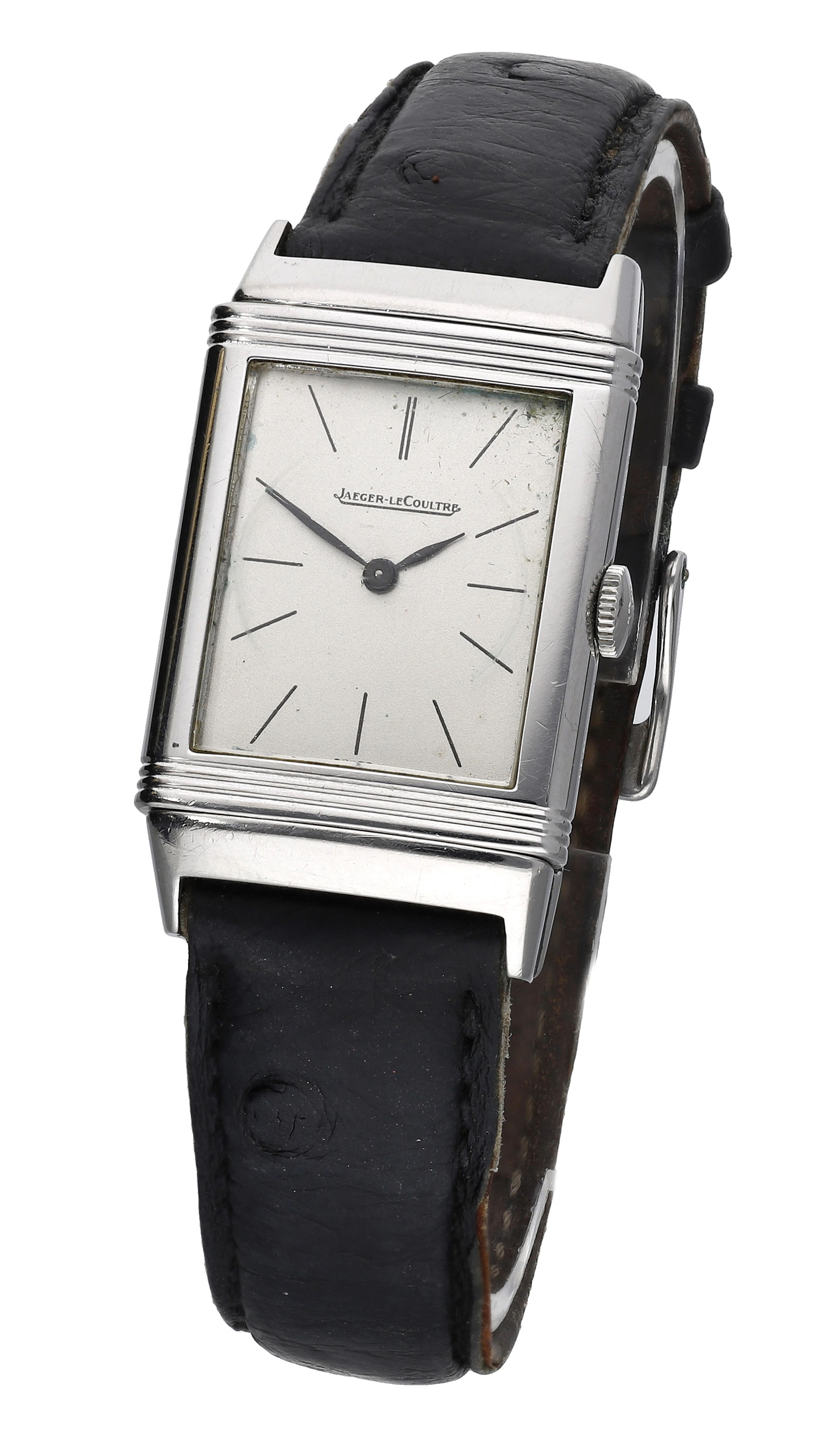 Jaeger-LeCoultre. A stainless steel rectangular reversible wristwatch