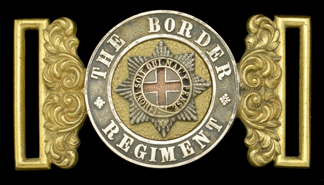 Border Regiment, Officer’s Waist Belt Clasp. A very good silver and