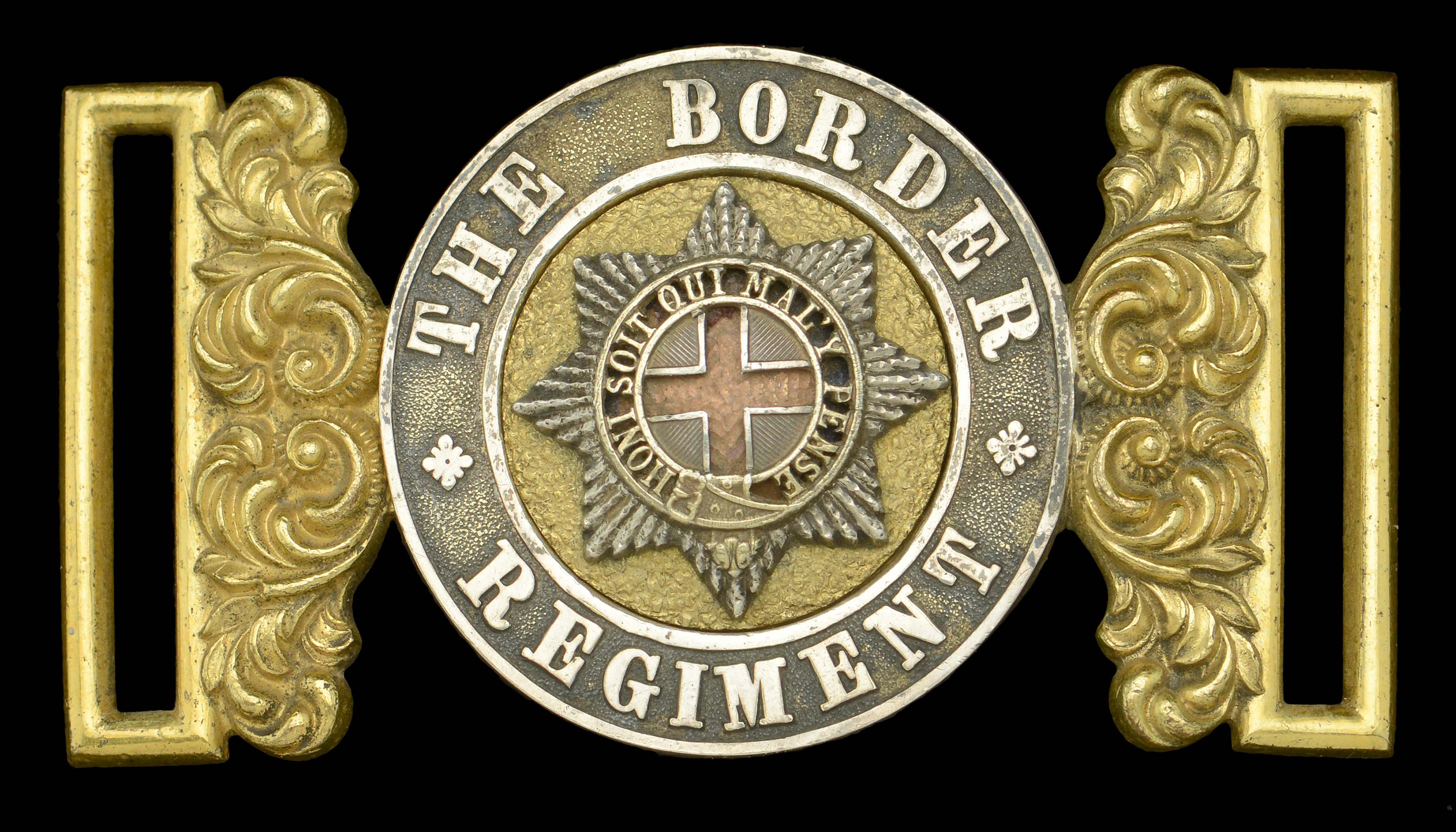 Border Regiment, Officer’s Waist Belt Clasp. A very good silver and