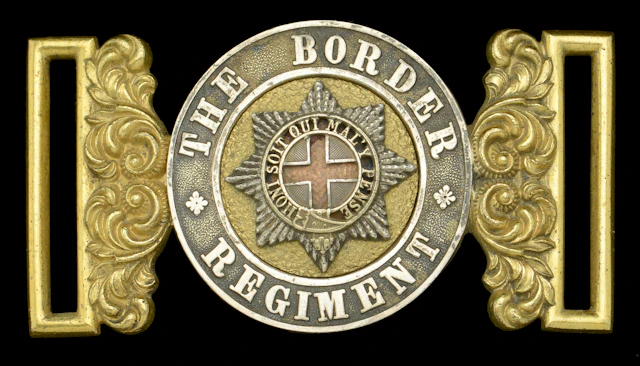 Border Regiment, Officer’s Waist Belt Clasp. A very good silver and