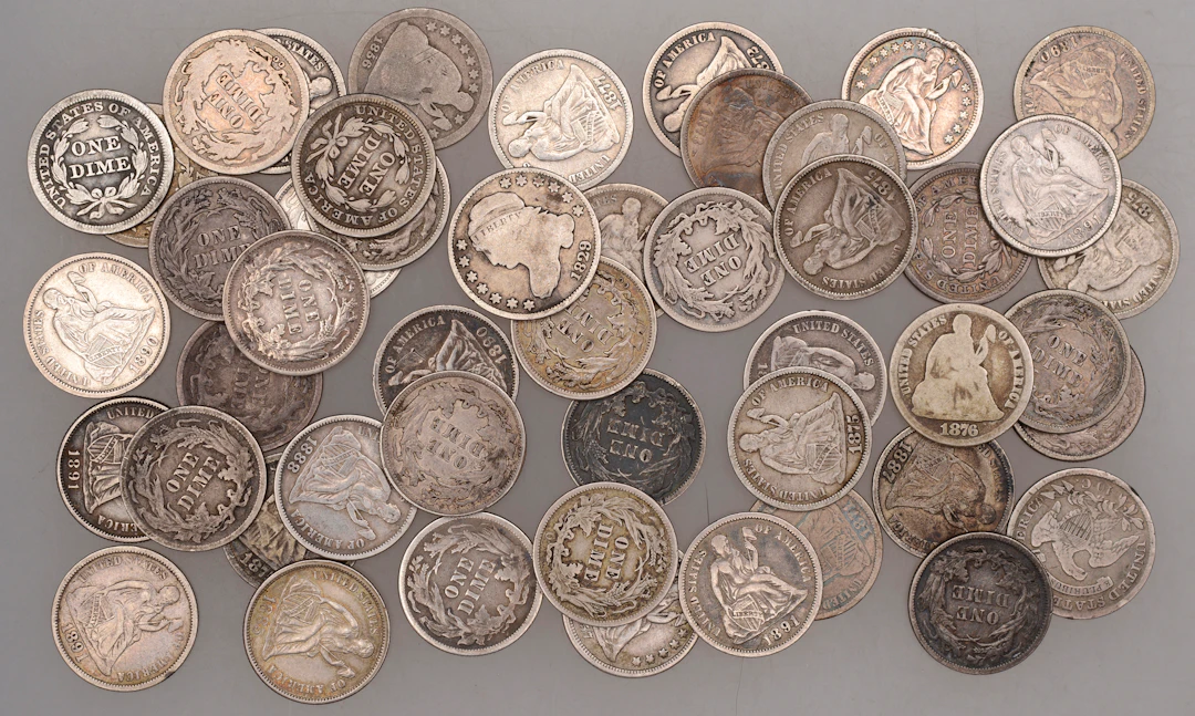 United States of America, Dimes (48), various types [48]. Varied state