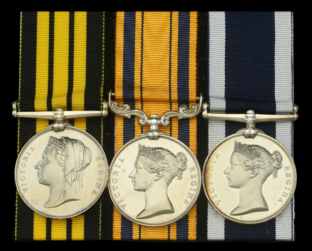 Three: Leading Stoker A. Moore, Royal Navy Ashantee 1873-74, no clasp