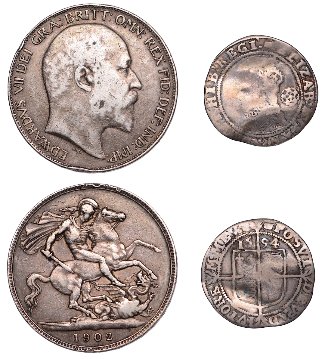 Edward VII, Crown, 1902, edge ii (ESC 3560; S 3979); together with