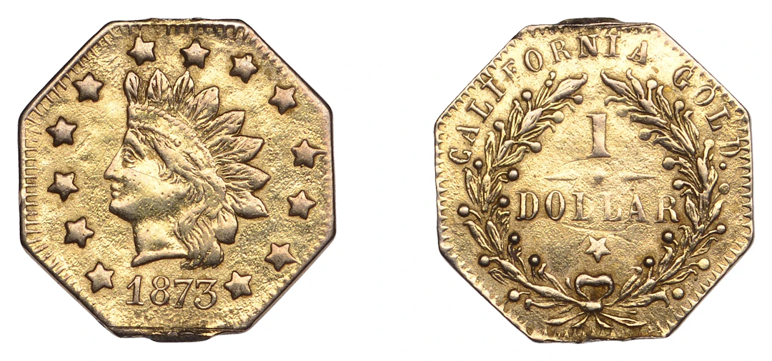 United States of America, California, Octagonal Dollar, 1873, San