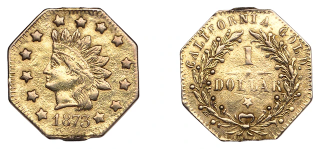 United States of America, California, Octagonal Dollar, 1873, San