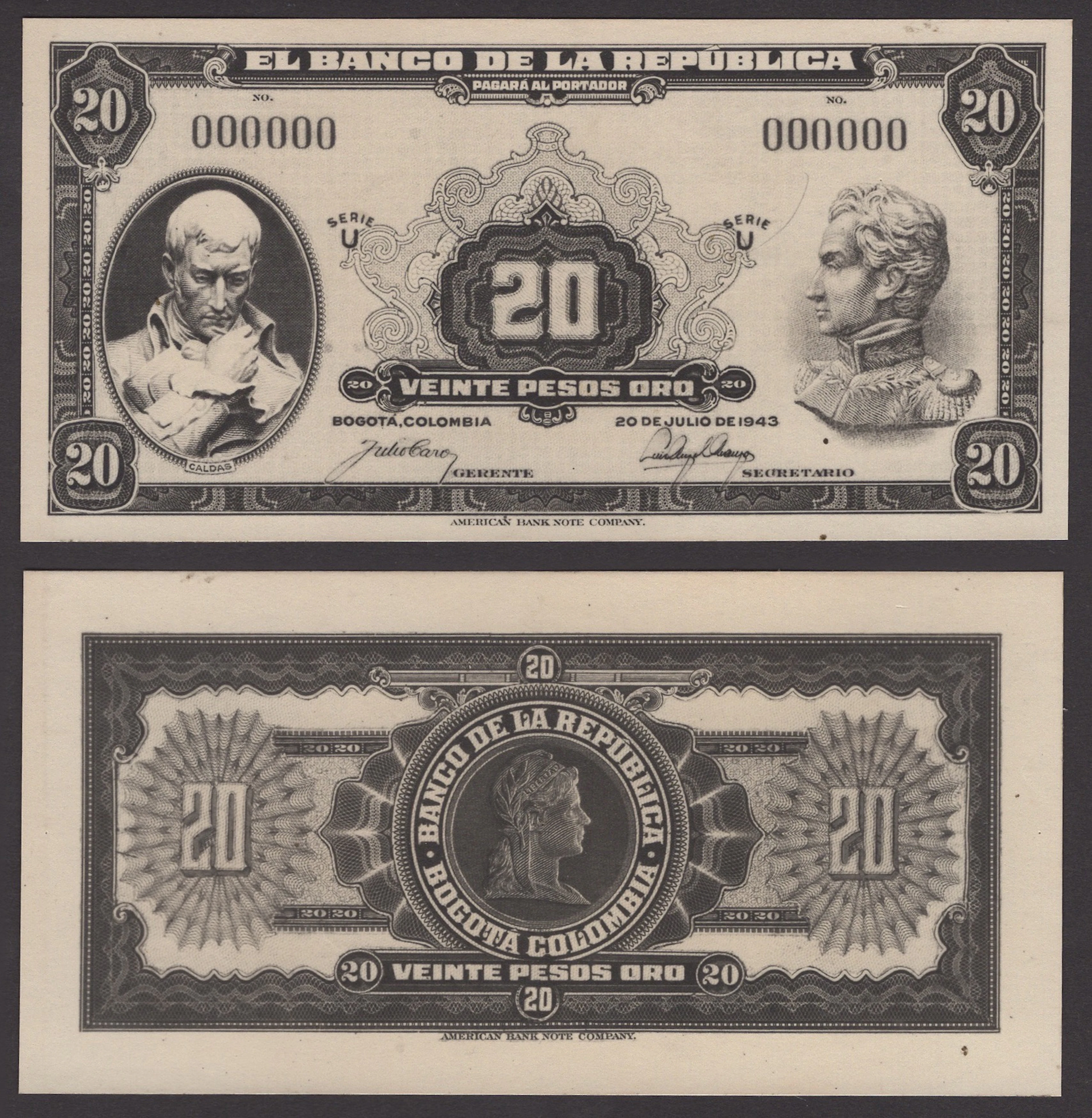 Banco de la Republica, Colombia, black and white archival photographs